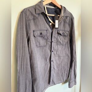 William Rast Black and White Checkered Casual Shirt